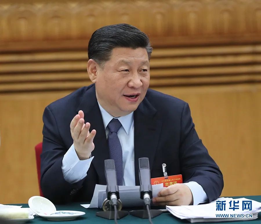 2019年3月7日，習(xí)近平參加十三屆全國(guó)人大二次會(huì)議甘肅代表團(tuán)的審議。新華社記者 鞠鵬 攝